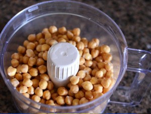 Grinding-chickpeas